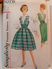 Simplicity 3079 Jumper Slim Full Skirt Blouse Sewing Pattern Ladies Uc Vtg 60 s