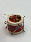 Vintage Drum Instrument Painted Wood Christmas Ornament Broken String