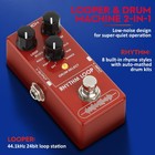 Strich Looper Pedal With Drum Machine 360s For Guitar Bass Red