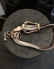 Vintage Chr  Dior Logo Belt Buckle Rhinestone Snake Chain Rose Gold Bracelet