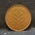 1945 Palestine  british Mandate  2 Mils  Good Grade  Km-2  pa7 
