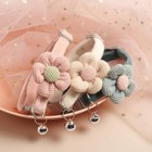 1pc Adjustable Cat Collar With Cute Flower Cat Kitten Buckle Small Collar Bell