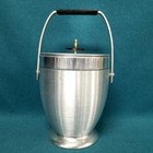 Vintage Kromex Mcm Spun Aluminum Bullet Barware Bakelite Ice Bucket