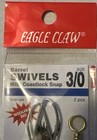 4 Packs Eagle Claw Barrel Swivels With Coastlock Snap Qty 2 Ea  Size 3 0 Nip