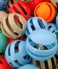 24 Cat Toy Balls With Bell Inside     Thick Plastic     Random Colors     Fun     
