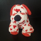 Ty Pluffies Sweetly Floppy Dog White Red Love Hearts Stuffed Plush W beams 2006
