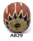 Awesome Old Red Worn Antique Venetian Chevron Trade Bead African  Ab29  Bg 64