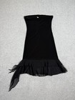 Vintage Y2k Team Womens Size S Black Sequin Beaded Dress Strapless