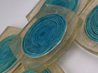 Vintage Acrylic Gold Speck Coasters Set Of 5 Coiled Turquoise Twine  006-048