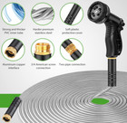 Manguera Acero 100   ft  Resistente  Sin Nudos  Con Boquilla 10 Funciones  Nuevo