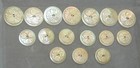 16 Antique Victorian Matched Carved Mother Of Pearl Buttons 2 Sizes