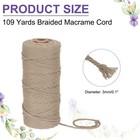 Braided Macrame Cord  3mm X 109 Yards Cotton Rope With Scissors light Brown 
