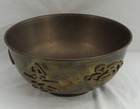 Vintage Large Solid Brass Asian Serving Bowl W mandarin Characters