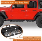 Jlu Unlimited Running Board Side Step Bar W stainless Steel Plates For Jeep Jl