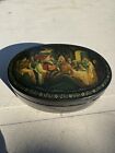 Vtg Russian Beautiful Well Made Signed 6    Fedoskino Lacquer Box -  boyar Feast   