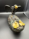 Vintage Book Of Knowledge Eagle   Eaglets Cast Iron Mechanical Coin Bank