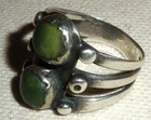 Antique Early Navajo Turquoise   Silver Ring Size 7 1 4 Great Wear  Vafo