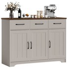 Farmhouse Buffet Cabinet Storage Sideboard With 3 Drawers And 3 Doors Cupboard