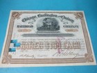 Lot Of 6 Chicago Burlington   Quincy Railroad 100 Shares Stock Certificate 1889