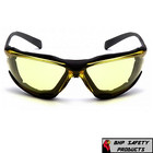 Pyramex Proximity Safety Glasses Foam Padded Black Frame Amber Anti-fog Lens
