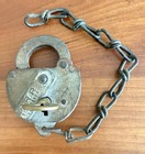 Vintage Early 1900   s Solid Brass Padlock Pad Lock With Original Brass Key Works