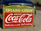Original 1936  coca Cola  X-large Embossed Porcelain Sign   60 x 42   Beautiful