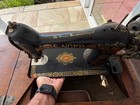 Antique Vintage Singer Sewing Machine In Cabinet  Treadle Table Wrought Iron 