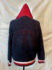Tommy Hilfiger Womens Xs Navy Sherpa Fleece Full Zip Hoodie Red White Striped