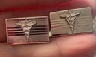 Vintage Caduceus Sterling Silver Cufflinks  Medical Doctor Mid Century Mod Vtg