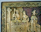 Chinese Gilt Wood Carved Panel Good Relief People Old Wax Seal On Back 1 Of 15