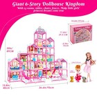 6-story Doll House Large Diy Playhouse For Girls  Little Girl Dream House Wit   