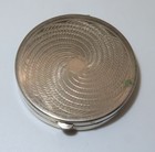 1 25  Vtg 1920s Art Deco Blue Guilloche Enamel Powder Compact - W Sifter   Puff