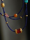 Lapis Lazuli Multi Layer Bead Bracelet Necklace Pearl Tourmaline Jewelry