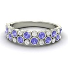 1 00 Ct Round Natural Tanzanite Diamond Engagement Ring 14k White Gold Size 5