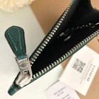 New Authentic Coach Coin Case Green Leather Coin Case