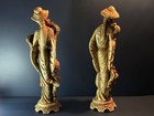 Pair Of Intricate Vintage Carved Statues