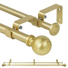 5 8  Telescoping Double Curtain Rods With Reticulated Ball Finials  28 -120 