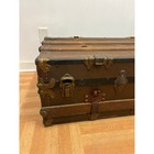 Vintage Wood Steamer Trunk Chest Coffee Table Storage Box Antique Brown Tv Stand