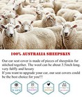 Genuine Australian Sheepskin Car Seat Cover Universal Fit Natural Wool Black