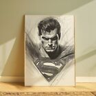Superman Drawing Print Sketch 8  X 10  Superman Print Wall Art Home Decor
