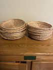 Vintage Wicker Rattan Woven Plate Holders 10    Wide - Lot Of 24