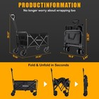 Foldable Wagon Cart With Wheels - 360   Swivel Wheels Grocery Cart On Wheels     