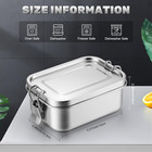 4 Pcs Stainless Steel Food Containers Metal Bento Lunch Box Stainless Steel Food