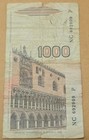 Italy          1000 Lire Banknote  january 6  1982   Torn 