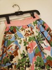 Vtg 40s Farm Scene Print Skirt As Is For Repair Novelty Cotton Xxs