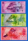 Seychelles Set - Seychelles 25 50 100 Rupees 2016 P-48 49 50 Unc Notes - Birds