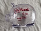 Vintage State Farm Bank Clear Plastic Pig Piggy Bank - Unused Still In Box Sfis
