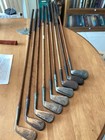 Antique Hickory Wood Shaft 9 Club Set Of Wm Winton Irons Golf Clubs