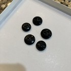 5 Victorian Era Black Glass Buttons  Floral Estate