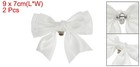 2pcs Women Bow Shoe Clips Satin Elegant Detachable Bowknot Shoe Clips White